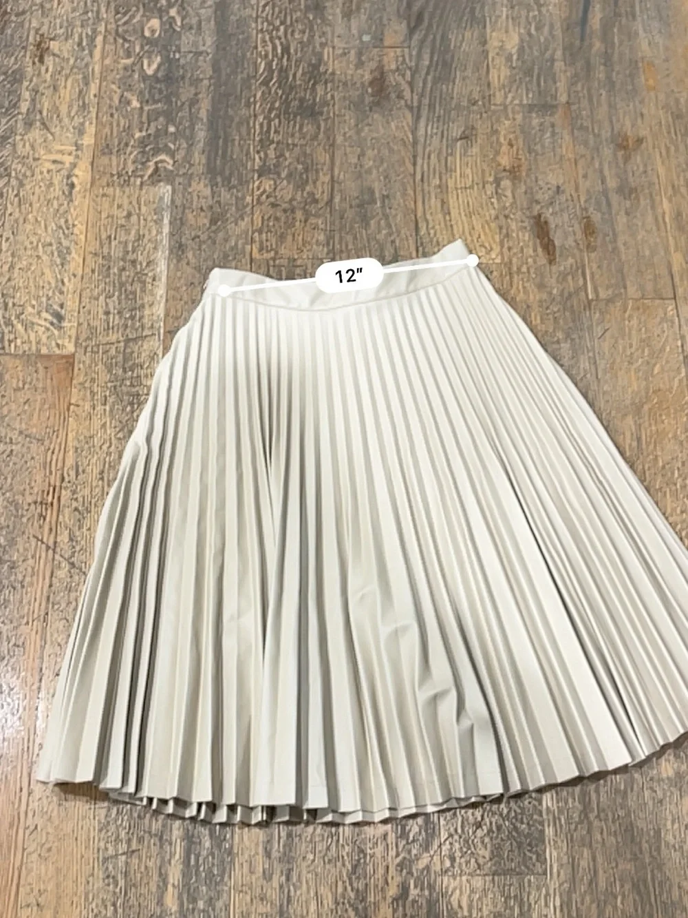 Kids Beige Pleated Midi Skirt